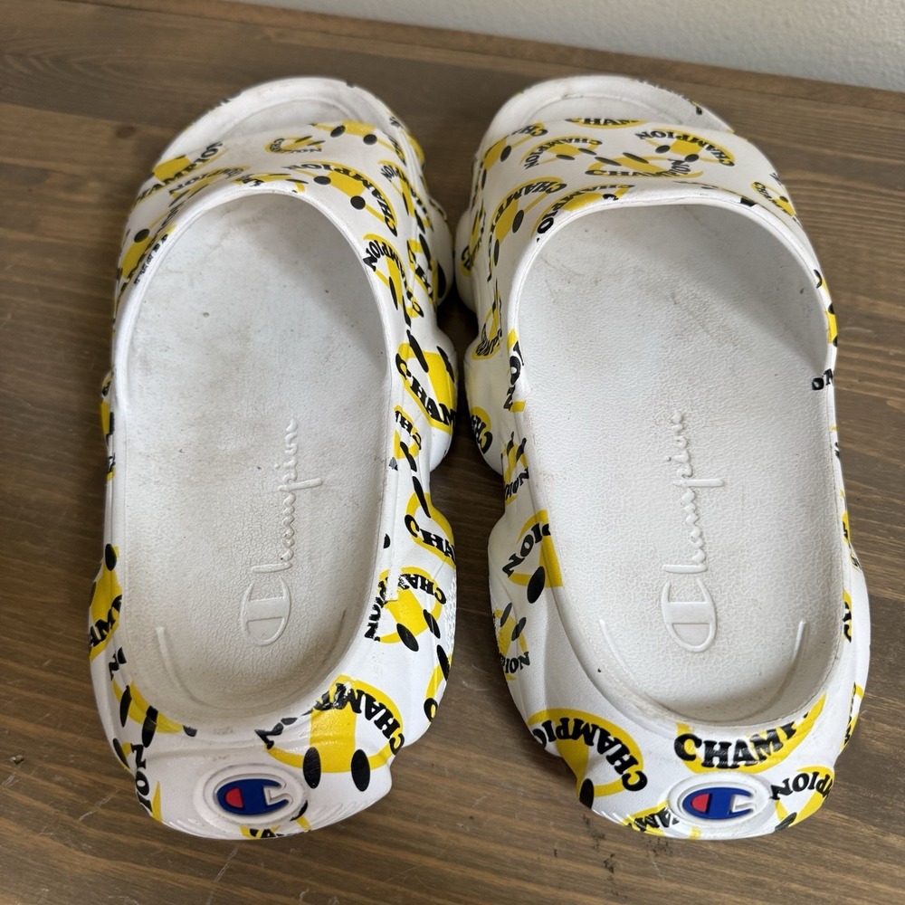 Champion Men's 8/Womens 10 Meloso Squish Slide Sandals Smile Pattern - Picture 6 of 8